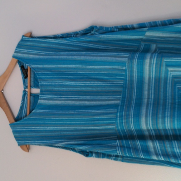 For Cynthia Dress Women's 3X Blue Linen Blend Sleevless Summer Maxi Pockets - Picture 2 of 10